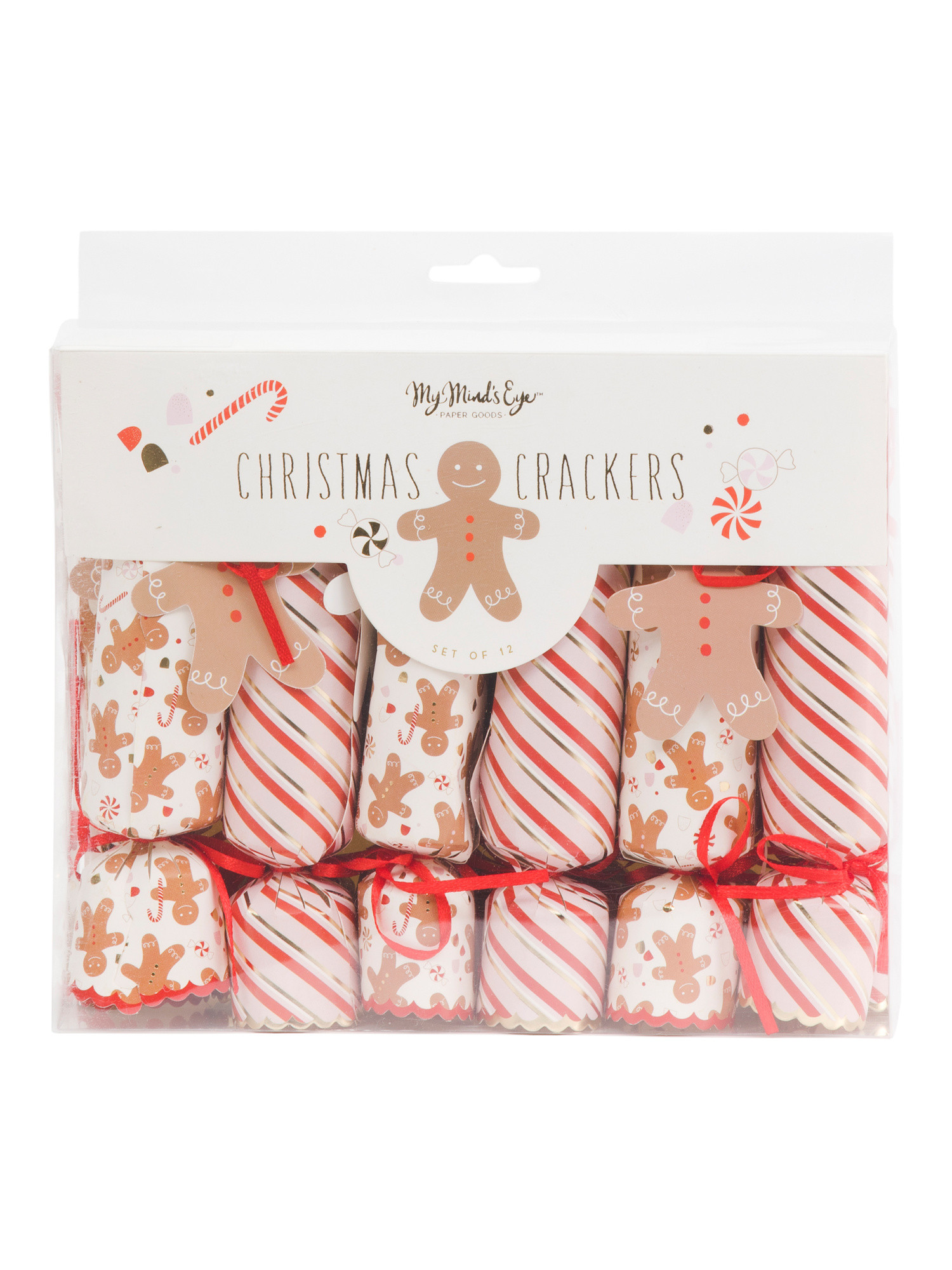 12ct Gingerbread And Stripes Crackers | TJ Maxx