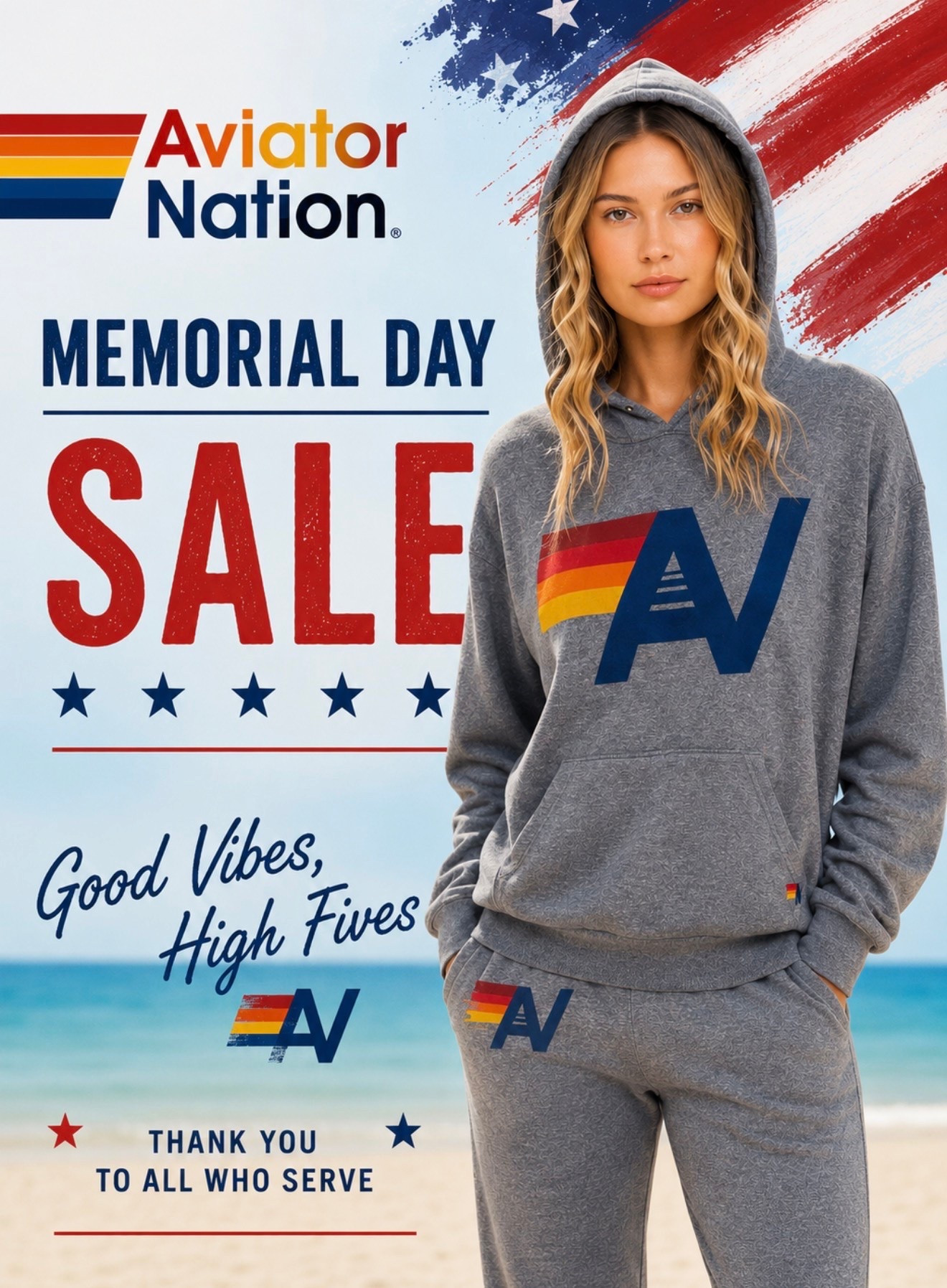 Memorial Day sale just got VERY good 👀🇺🇸

Aviator Nation is doing 40-50% off and some of the best pieces are finally marked down 🤍
The hoodies, sweats, beachy sets, all the retro vibes… this is the kind of sale that rarely happens.

If you’ve been waiting to grab Aviator Nation without paying full price… this is your sign