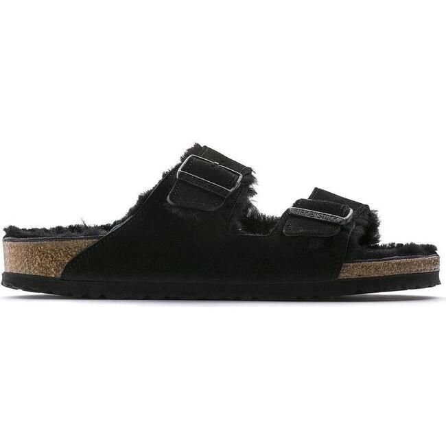 Birkenstock | Women's Arizona Shearling Sandals (Black, Size 39) | Maisonette | Maisonette