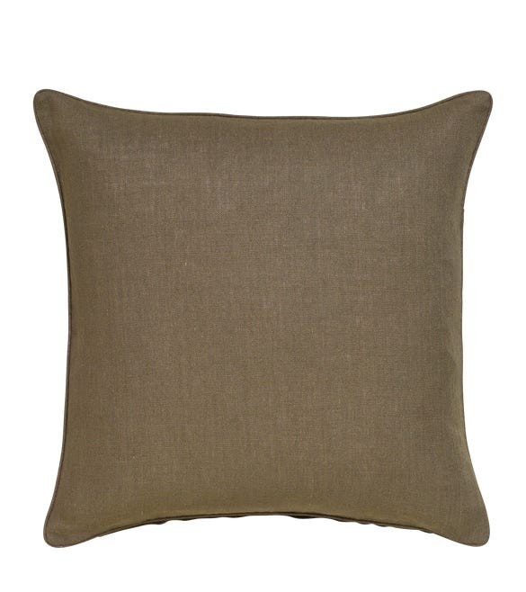 Plain Linen Pillow Cover - Elephant Grey | OKA US