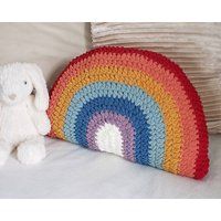 Plush Rainbow Pillow, Boho Throw Nursery Decor, Kid's Room College Dorm Lumbar Pillow | Etsy (US)