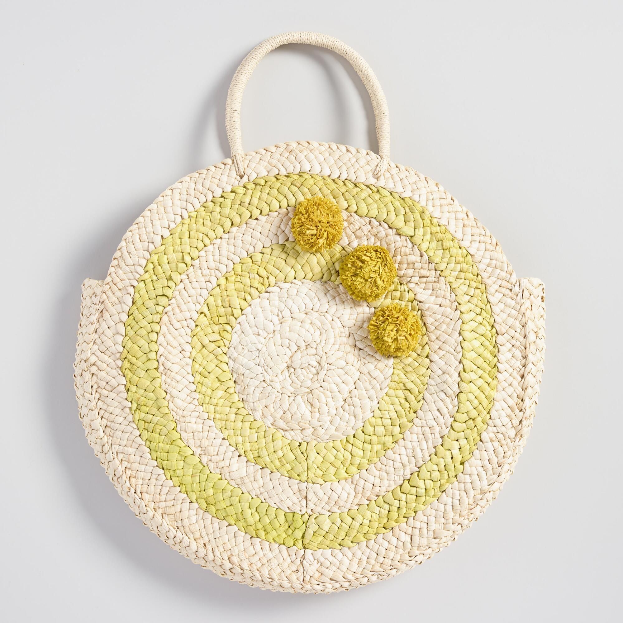 Yellow Circle Straw Tote Bag by World Market | World Market