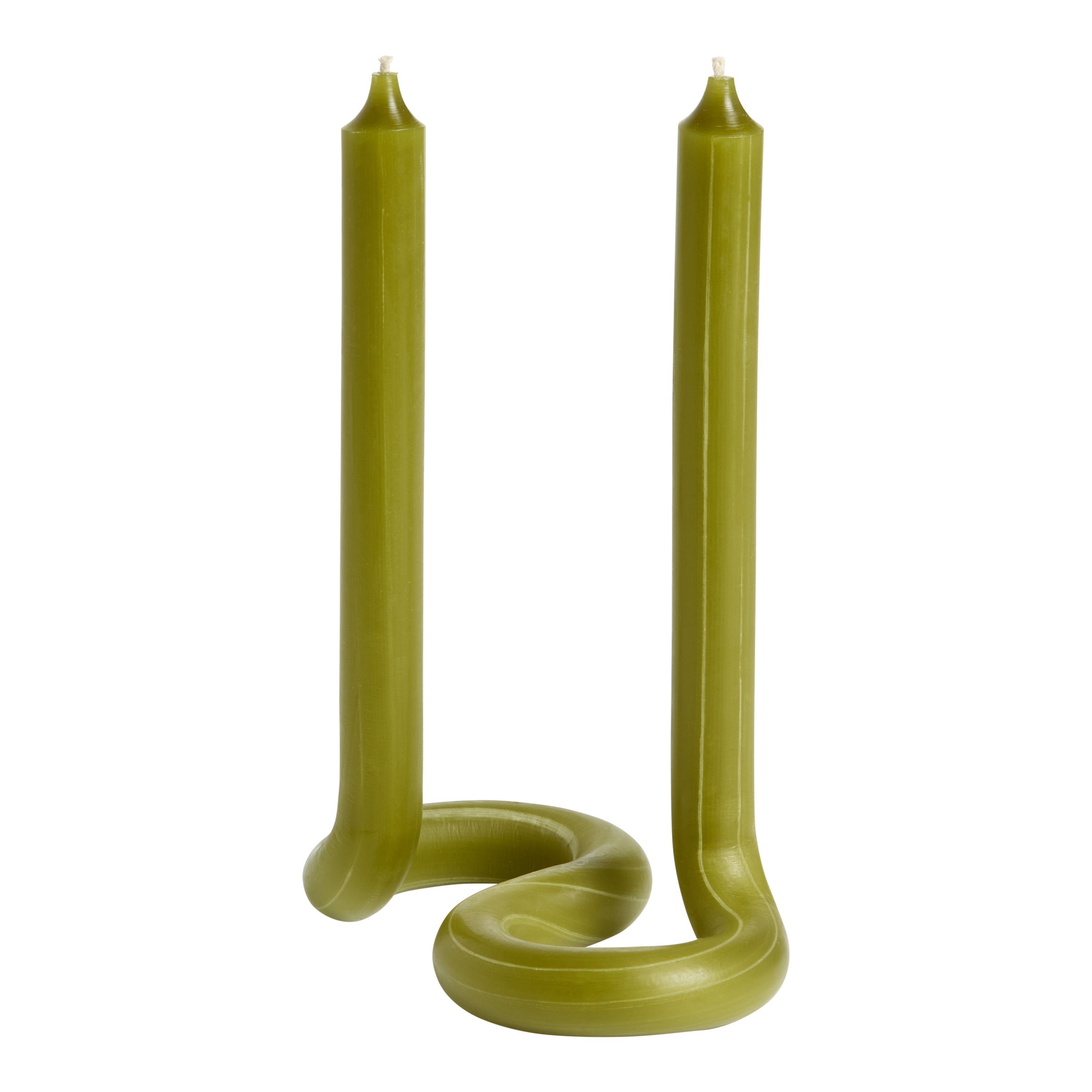 Ribbon Self Standing Double Taper Candle | World Market