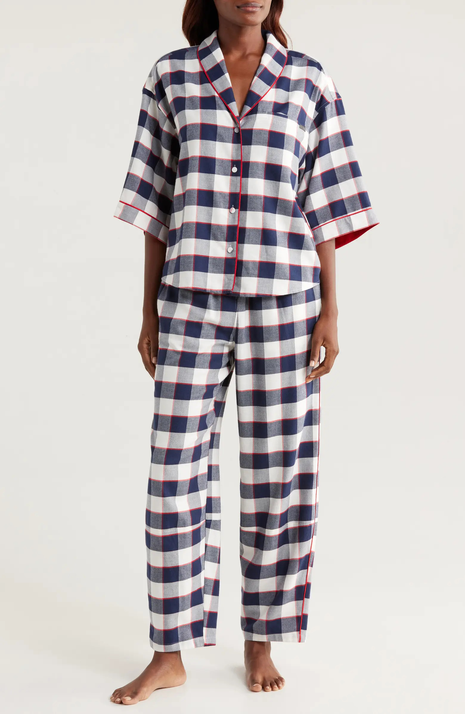 Lunya Check Cotton & Modal Flannel Pajamas | Nordstrom | Nordstrom