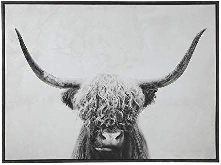 Signature Design by Ashley - Pancho Highland Cow Wall Art - Casual - Black/White | Amazon (US)