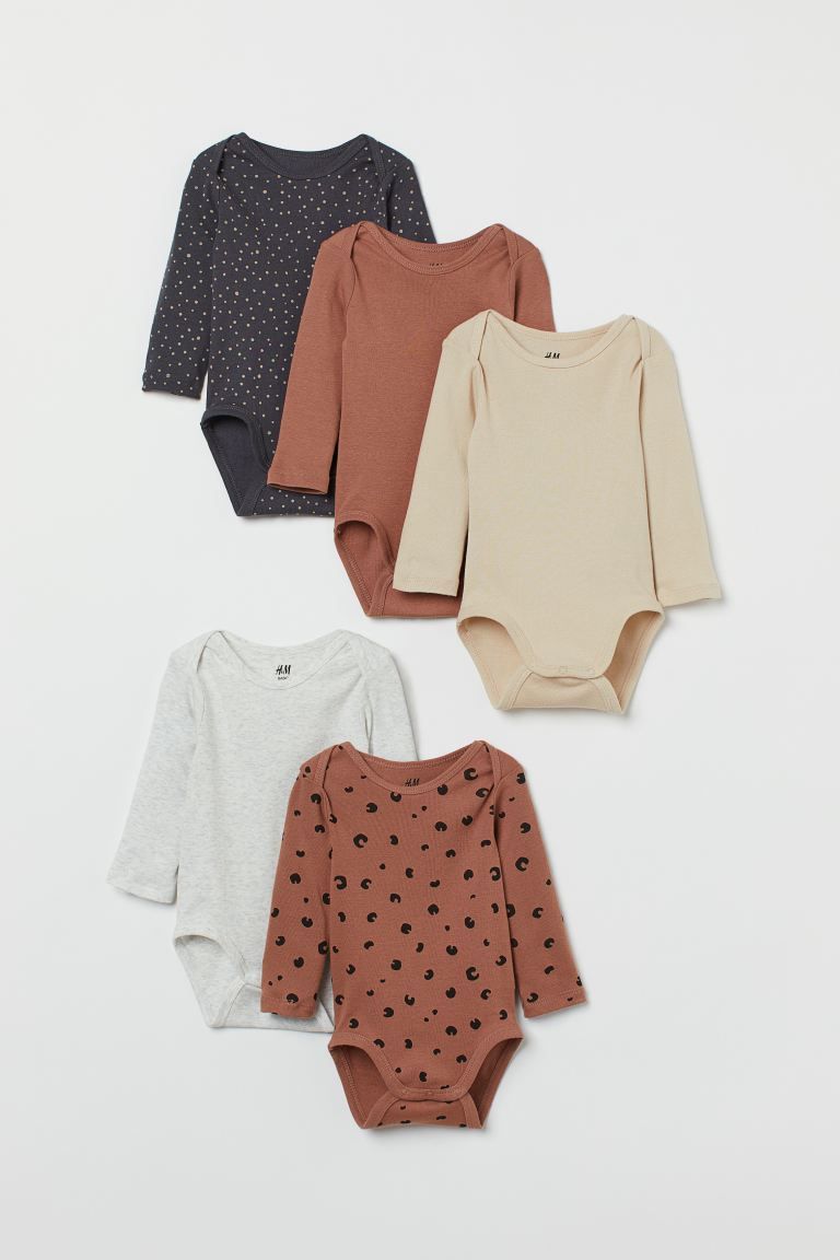 5-pack Long-sleeved Bodysuits | H&M (US + CA)