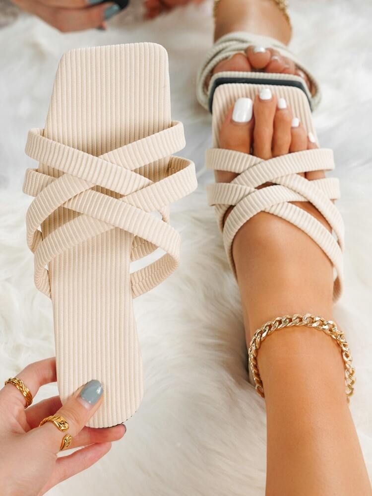 Minimalist Braided Design Slide Sandals | SHEIN