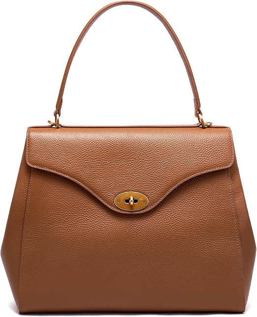 hedexe Genuine Leather Purse for Women: Work Tote Bag with Compartment - Designer Ladies Shoulder... | Amazon (US)