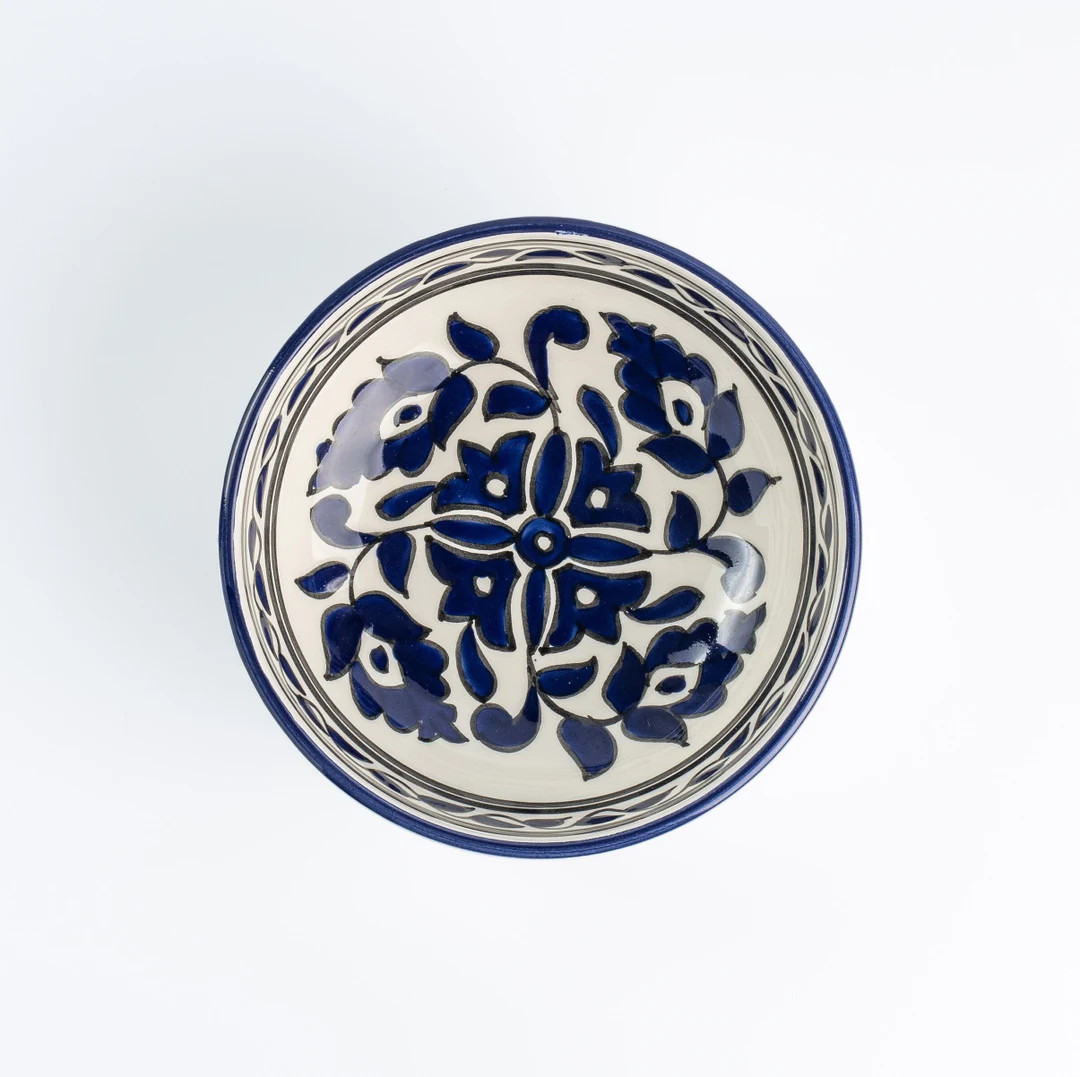 Pottery Floral Blue Bowl Pottery Ceramic Bowl Pottery Bowl - Etsy | Etsy (US)