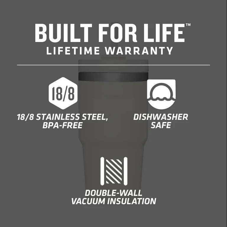 (Not Stanley)Reusable Vacuum Quencher Tumbler with Straw, Leak Resistant Lid, Insulated Cup, Main... | Walmart (US)