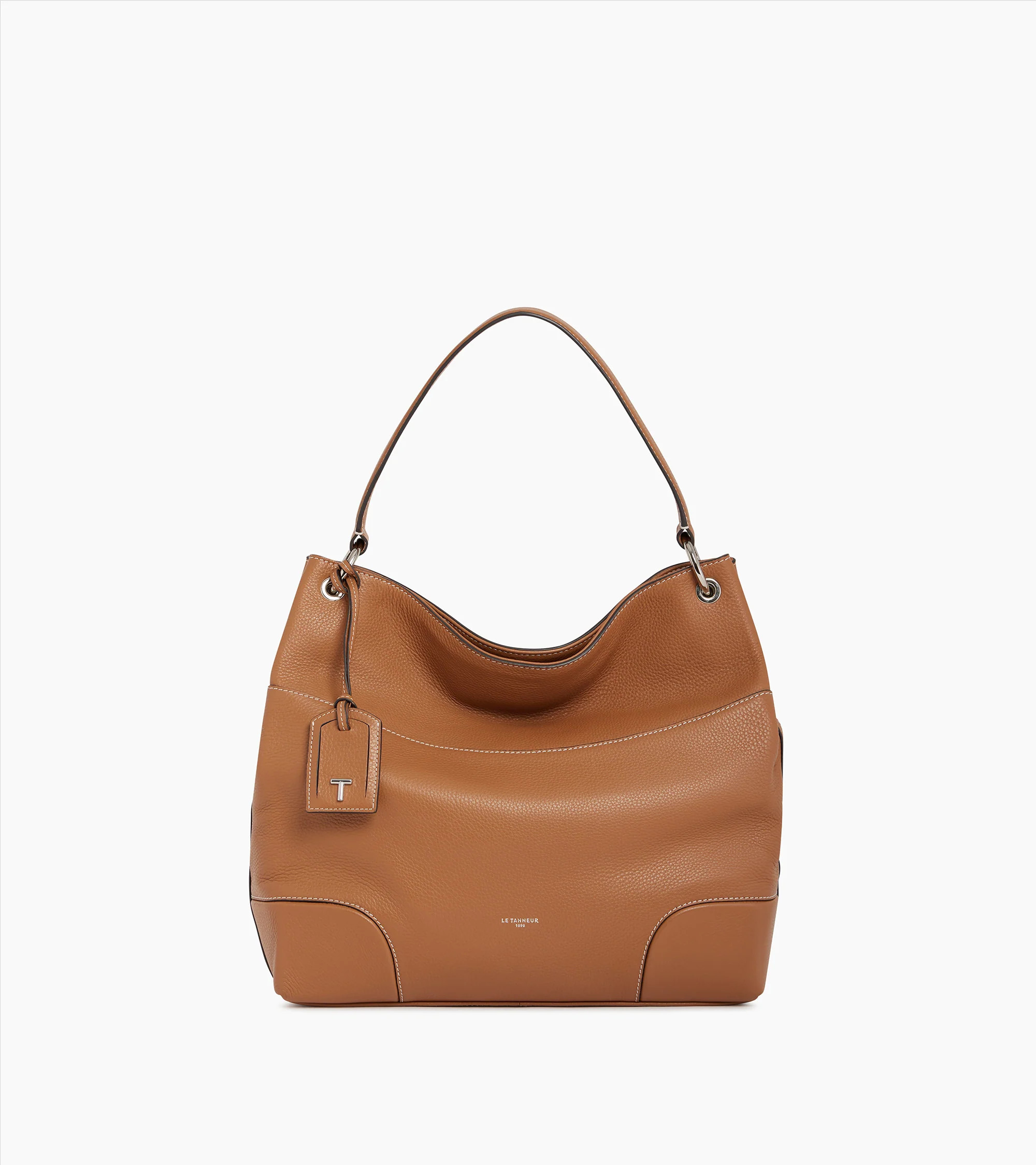 Romy large hobo bag in grained leather | Le Tanneur