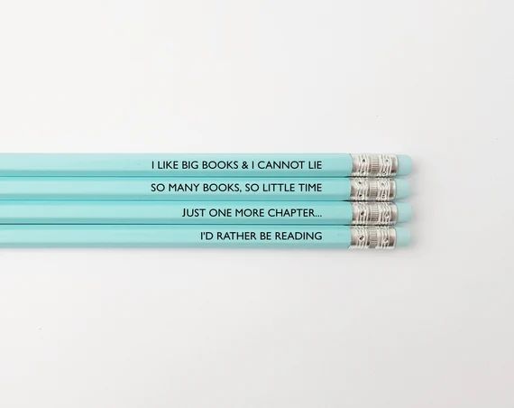Book quote pencils  reading gift  slogan pencils  book | Etsy | Etsy (US)