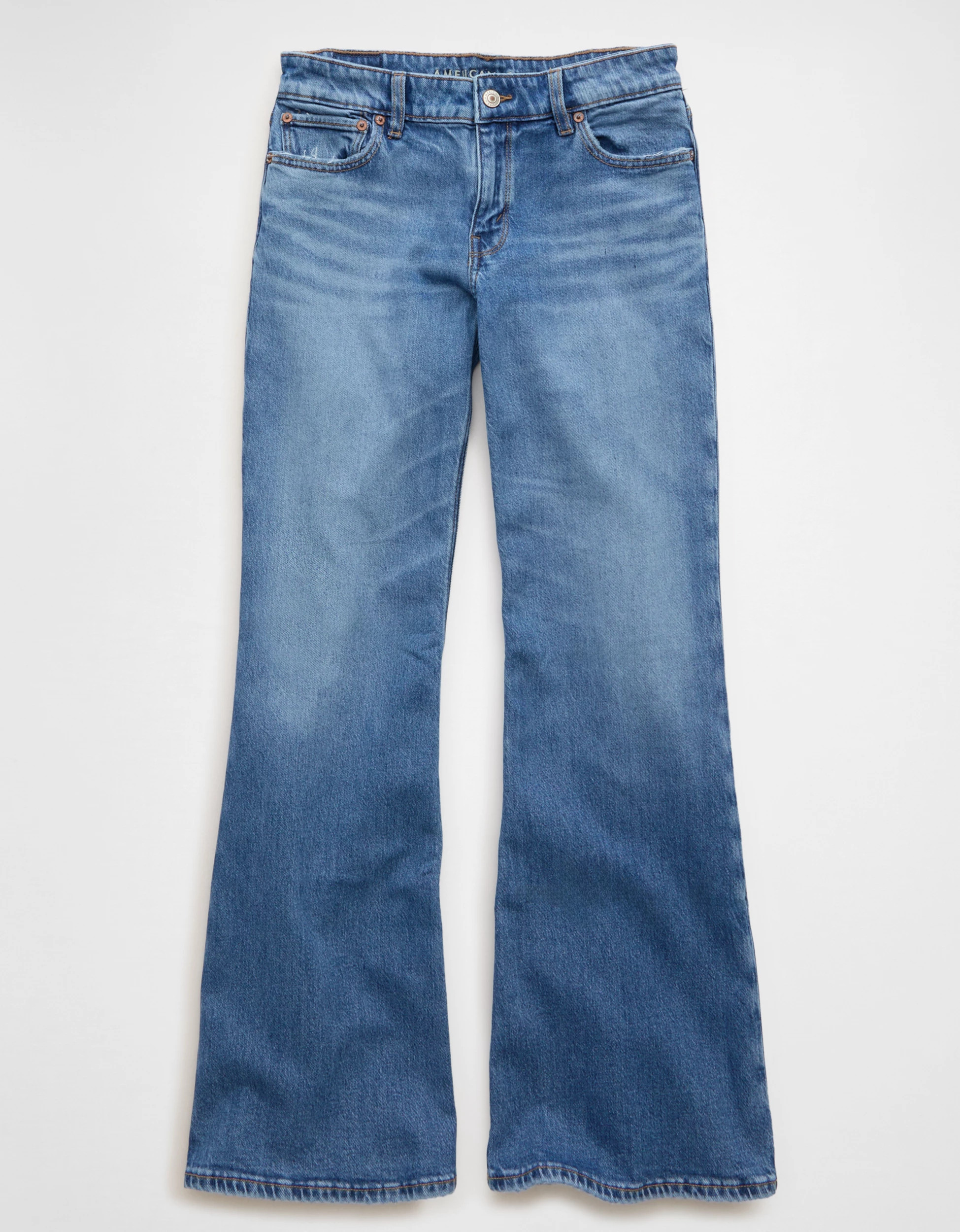 AE Stretch Low-Rise Flare Jean | American Eagle Outfitters (US & CA)