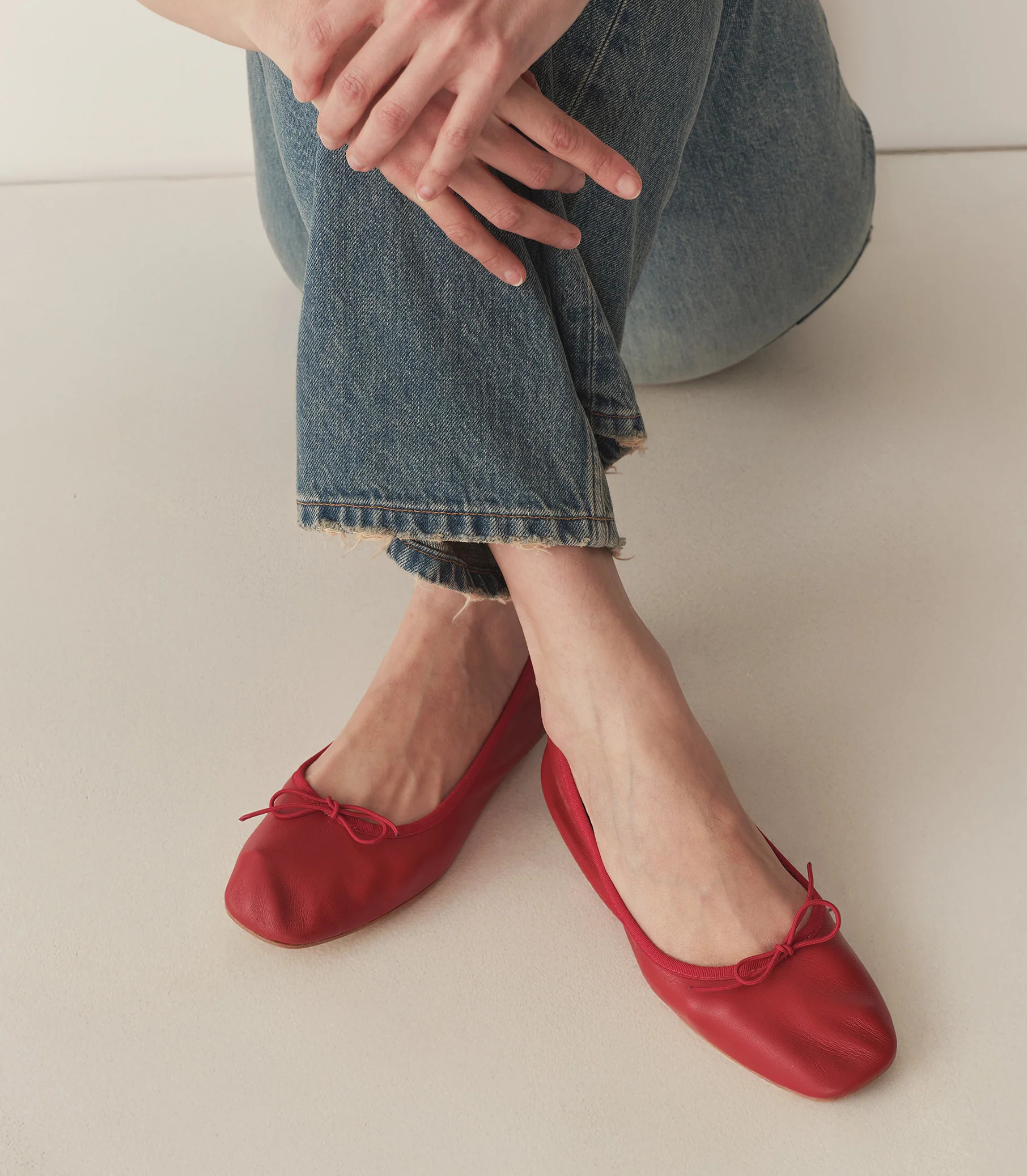 Fifi Ballet Flat - Red Nappa | DÔEN | DOEN