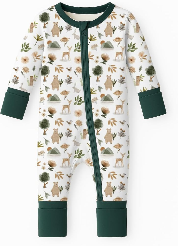 Itsy Bitsy Boutique Viscose from Bamboo Sleeper Baby Pajamas, Convertible Gripped Footie with 2-W... | Amazon (CA)