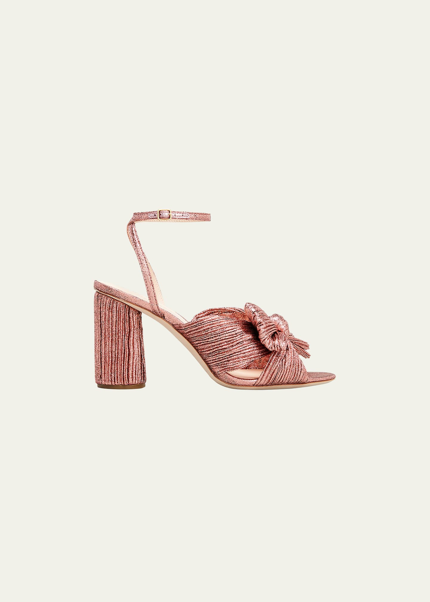 Loeffler Randall Camellia Metallic Knot Ankle-Strap Sandals | Bergdorf Goodman