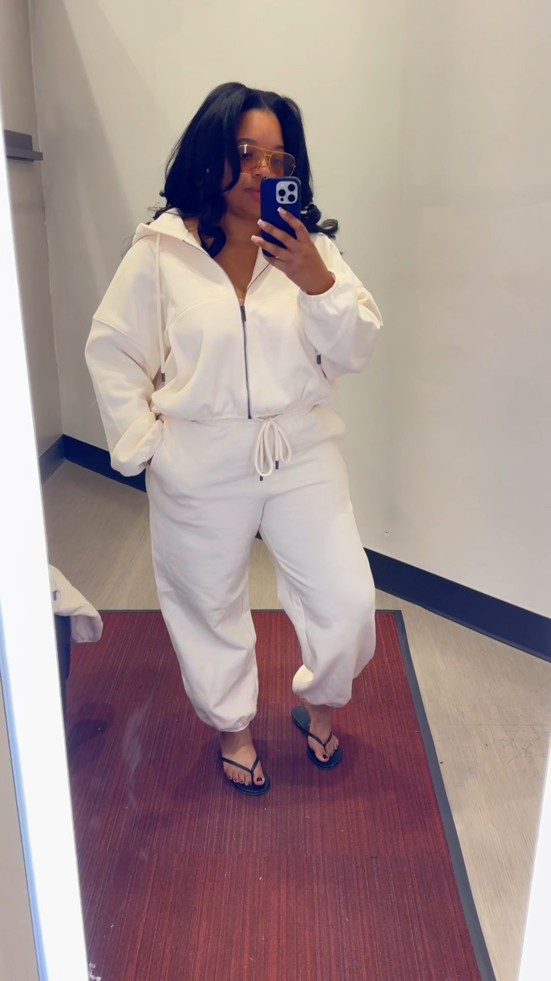 I’m wearing a large in the top and a medium in the pants. 

#LTKStyleTip #LTKMidsize #LTKSeasonal