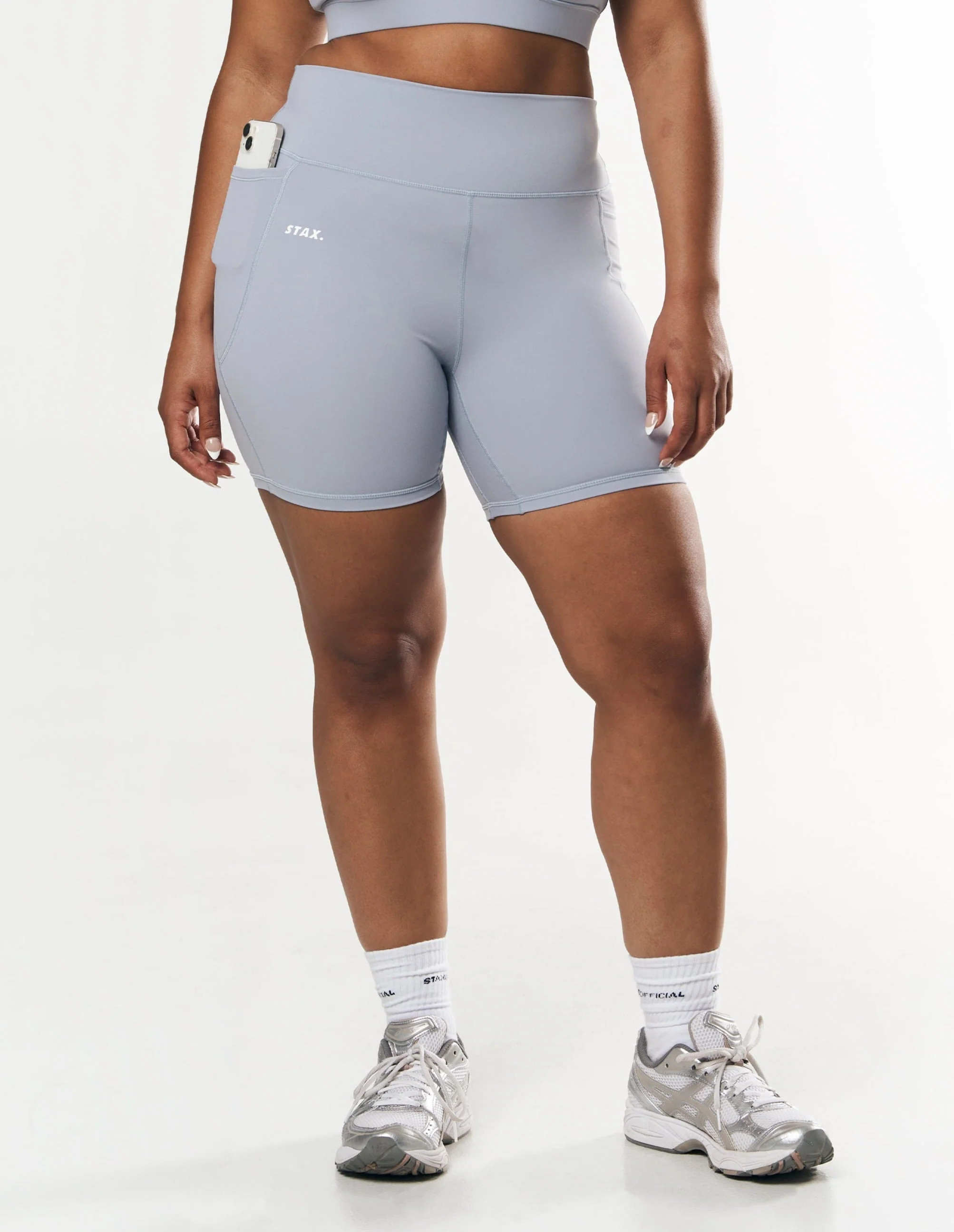 Phone Pocket Midi Bike Shorts NANDEX ™ - Ocean | STAX.