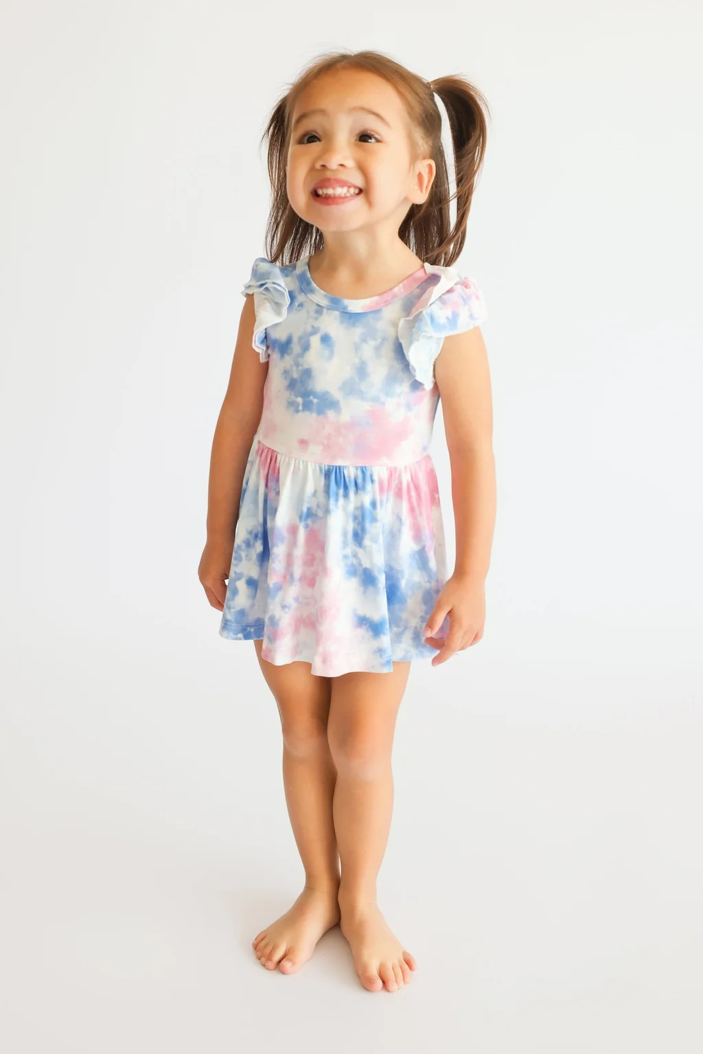 COTTON CANDY TIE DYE DREAM CAP SLEEVE BODYSUIT DRESS | Dream Big Little