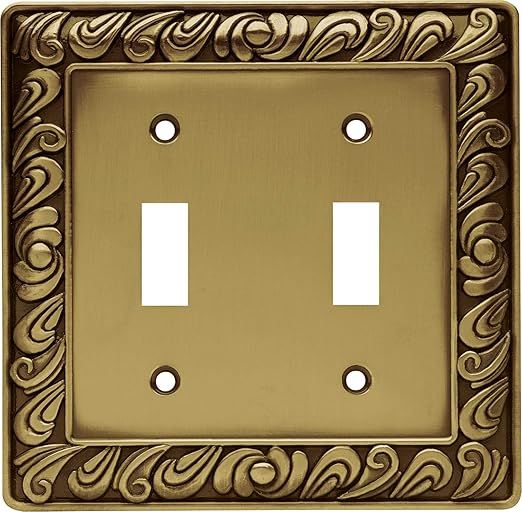 Franklin Brass 64040 Paisley Double Toggle Switch Wall Plate / Switch Plate / Cover, Tumbled Anti... | Amazon (US)