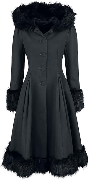 Hell Bunny Elvira Coat Frauen Mantel schwarz Casual Wear, Fashion & Style, Rockabilly, Rockwear | Amazon (DE)