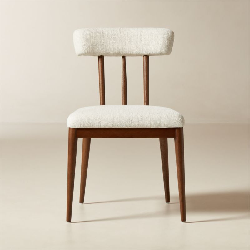 Arcos Oak Wood and Ivory Upholstered Dining Chair + Reviews | CB2 | CB2