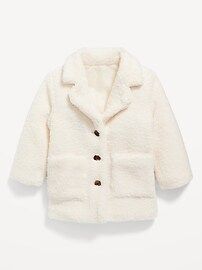 Button-Front Long Sherpa Coat for Toddler Girls | Old Navy (US)