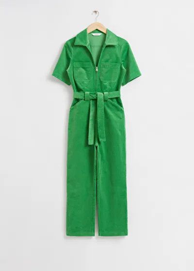 Belted Corduroy Jumpsuit | Green Jumpsuit Jumpsuits | Spring 2023 Outfits  | & Other Stories US