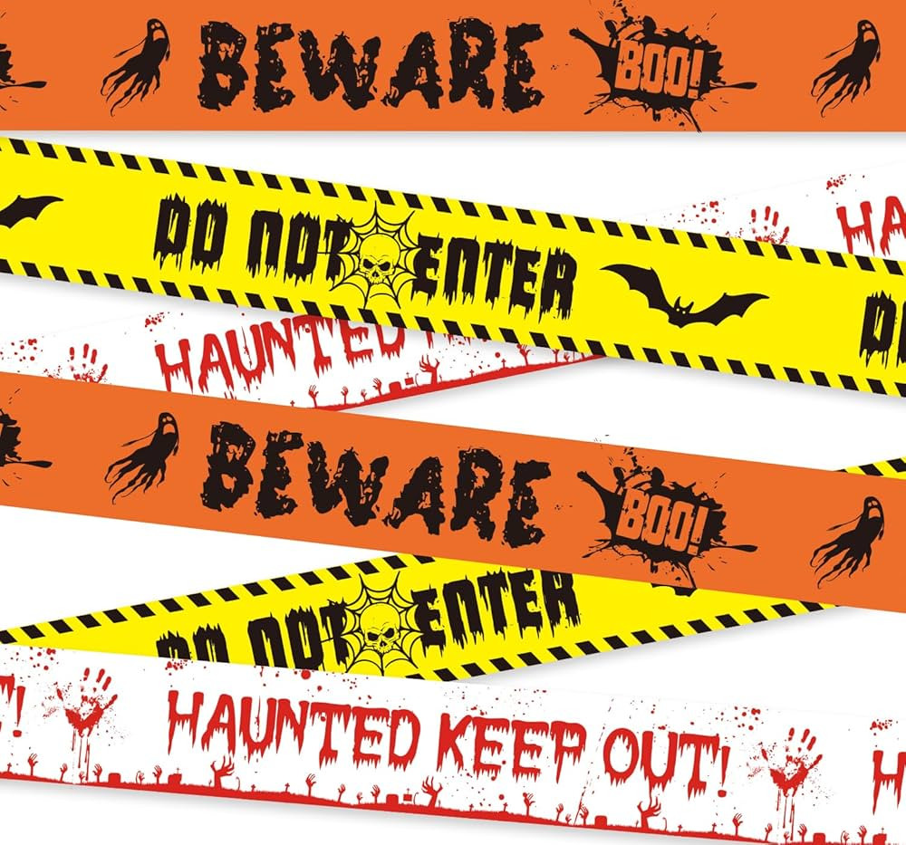 Halloween Decorations Caution Tape 3Pcs, 3-inch x 246 Ft Crime Scene Tape Scary Halloween Decorat... | Amazon (US)