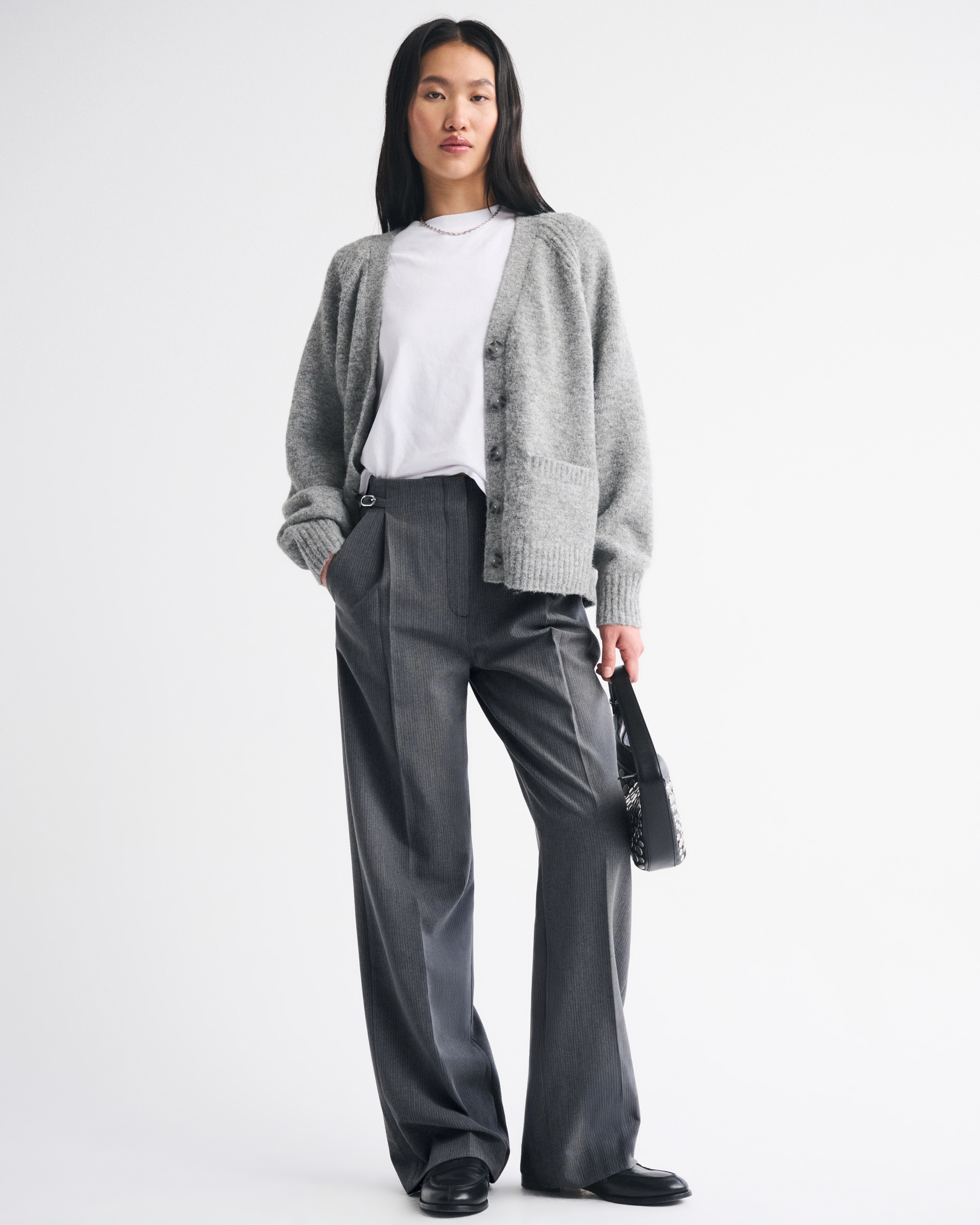 A&F Sloane Tailored Hardware Wide Leg Pant | Abercrombie & Fitch (US)