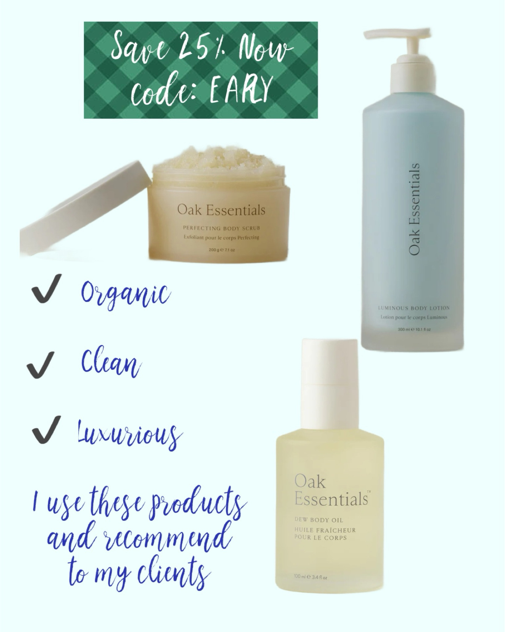 Organic, clean and luxurious the scrub, oil and lotion are amazing. Save 25% Now!

#LTKGiftGuide #LTKBeauty #LTKSaleAlert