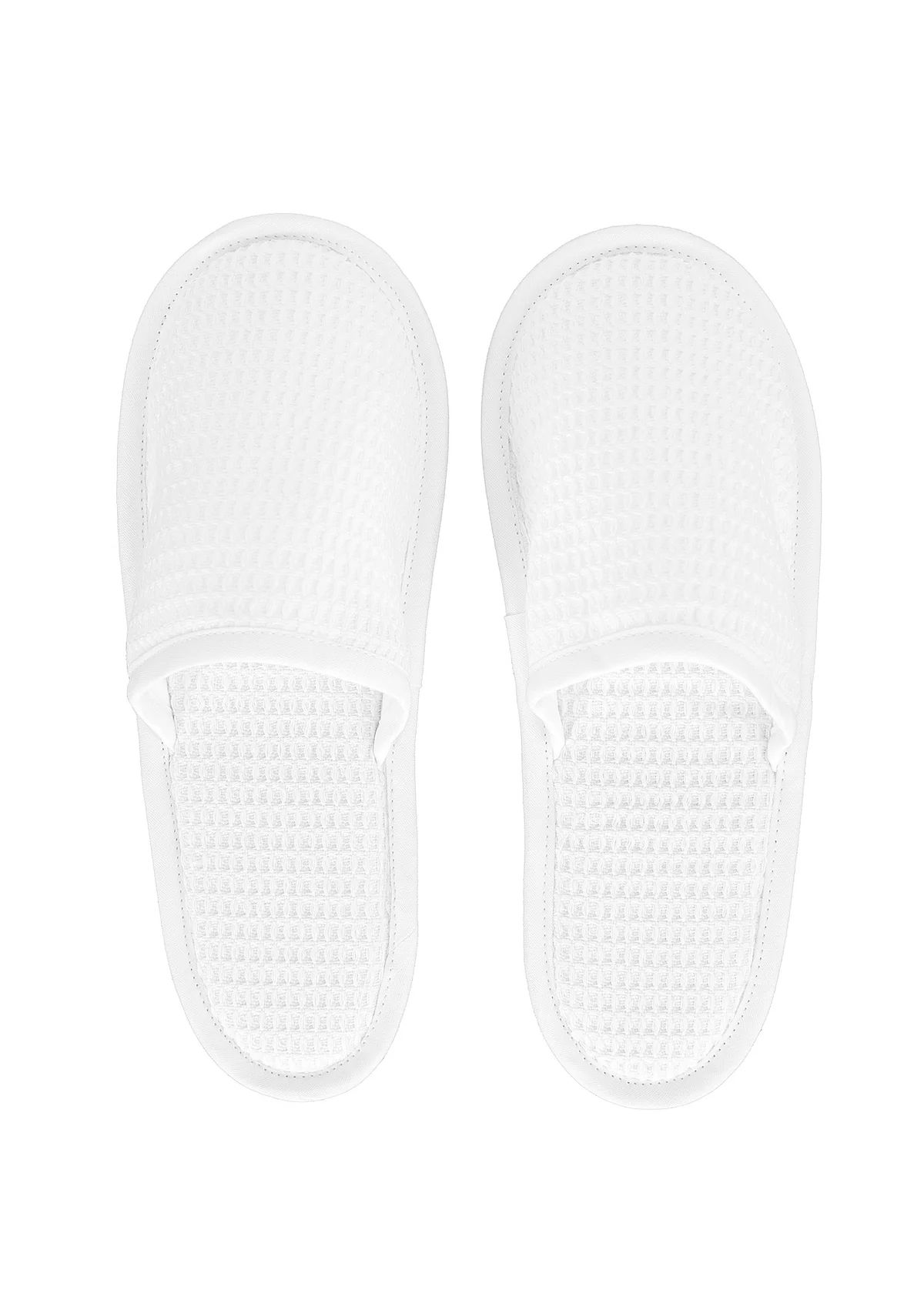 White Waffle Weave Slippers | Over The Moon