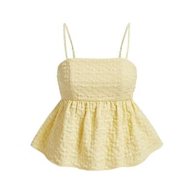 LEVEN SIXTEEN Summer Top With Spaghetti Strap Yellow S | Target