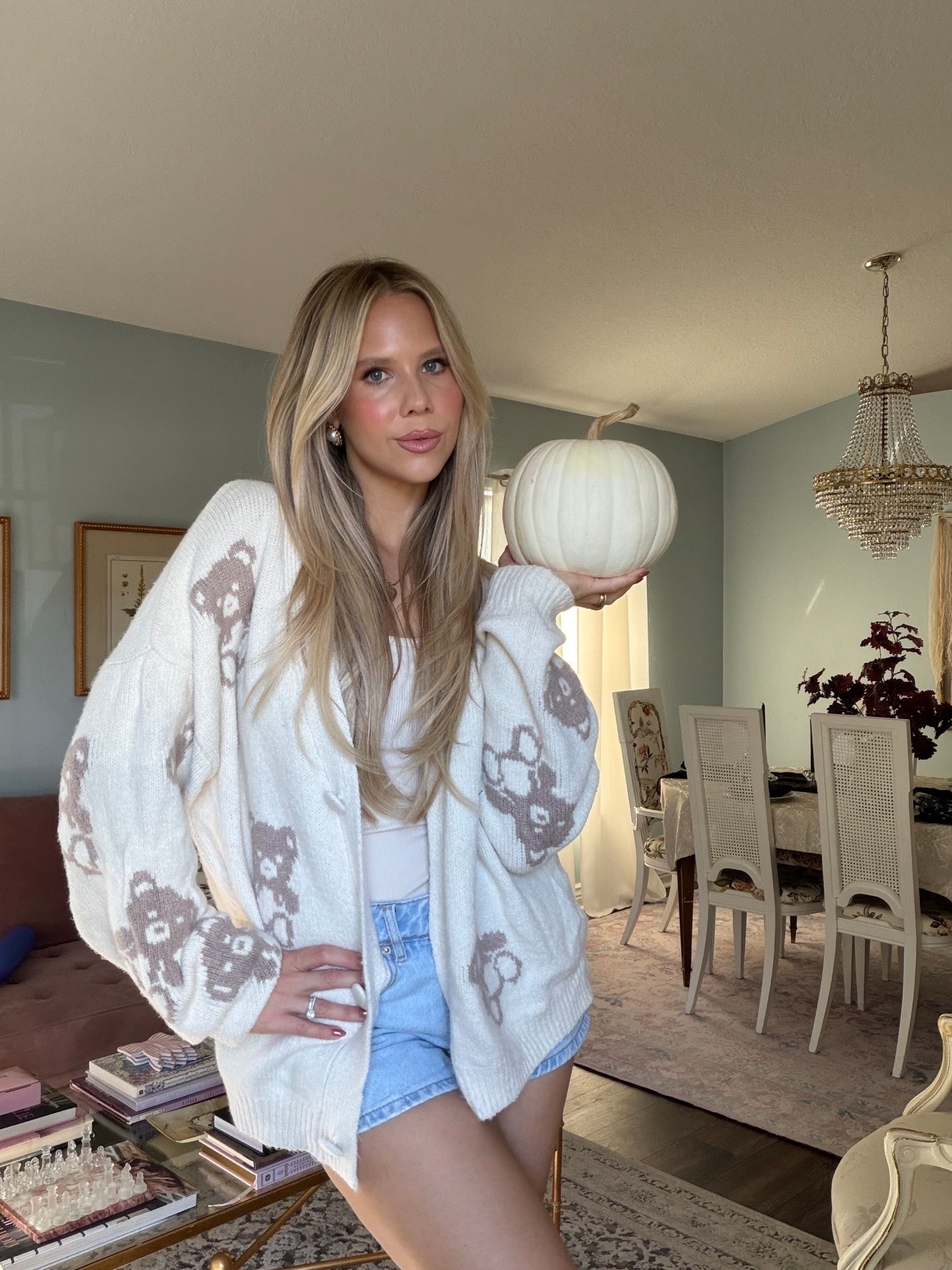 Walmart Teddy Bear Cardigan // Ralph Lauren teddy aesthetic // Teddy Bear sweater // fall neutrals // Thanksgiving outfit // cozy thanksgiving outfit 

#LTKSeasonal #LTKHoliday #LTKFindsUnder50