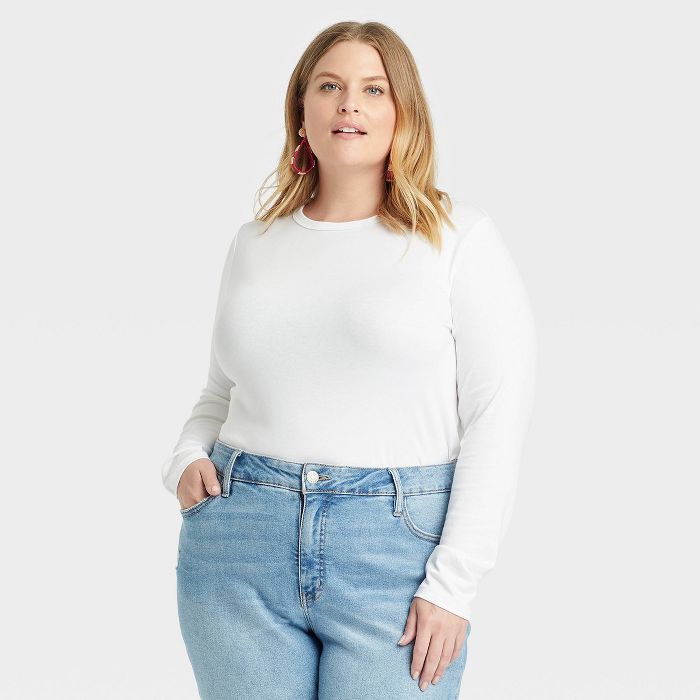 Women's Plus Size Long Sleeve Crewneck T-Shirt - Ava & Viv™ | Target