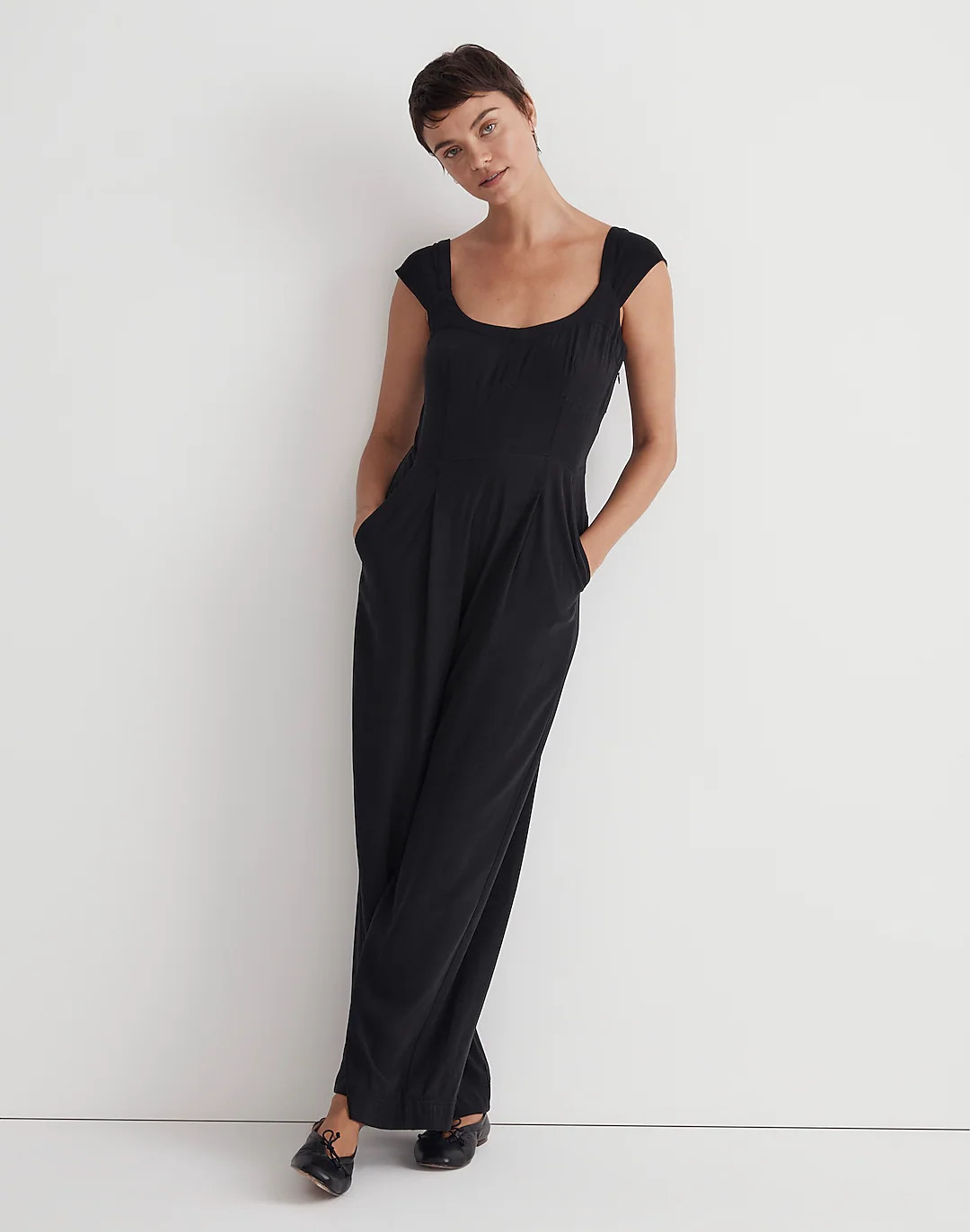 Cap-Sleeve Crop Wide-Leg Jumpsuit | Madewell