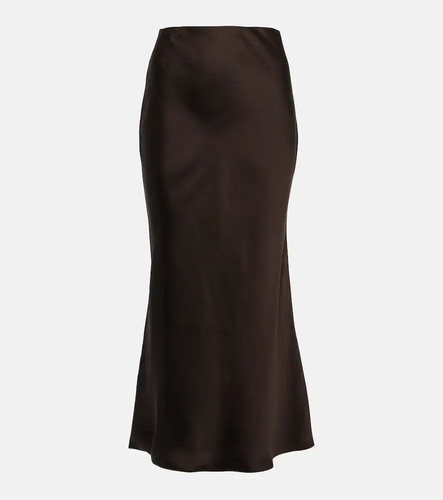 Norma Kamali Bias Obi satin midiskirt | Mytheresa (UK)