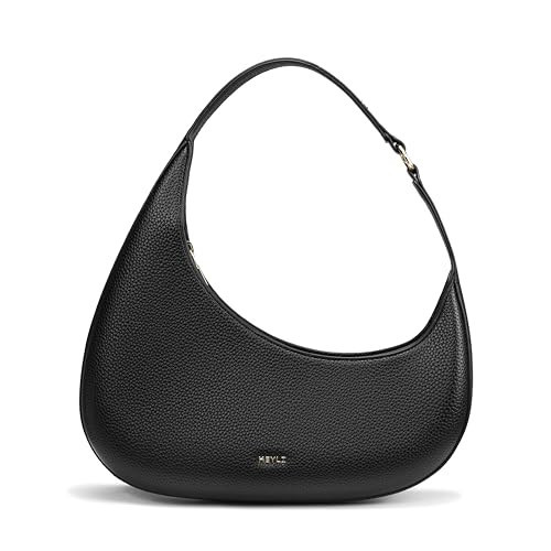 Keyli Shoulder Bag Polene Bags for Women Fashionable Casual Vegan Leather Zip Top-Handle Handbags Quilted Crescent Hobo Purse Black | Amazon (US)