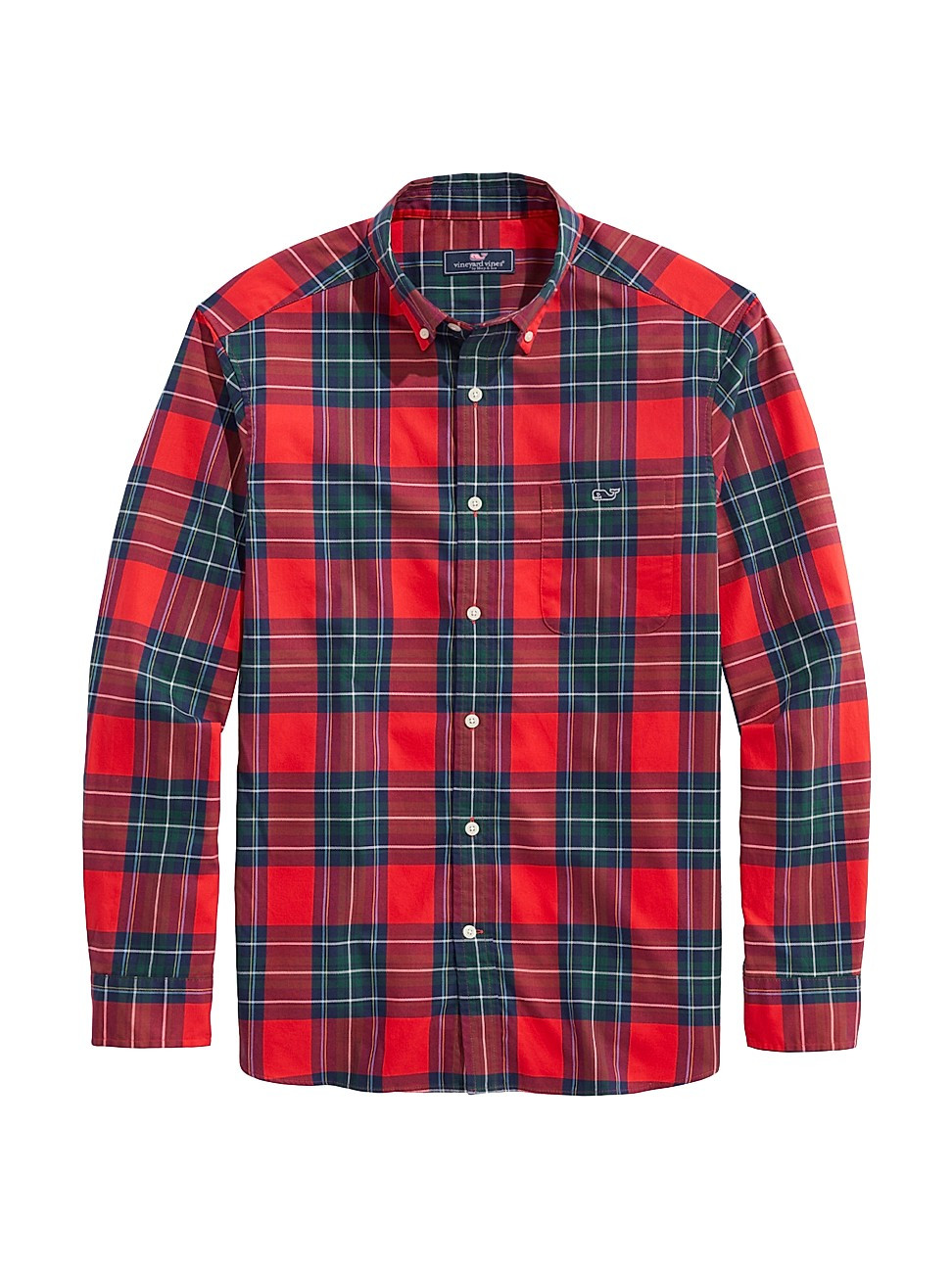 Men's Tartan Twill Shirt - Nautical Red - Size Large | Saks Fifth Avenue