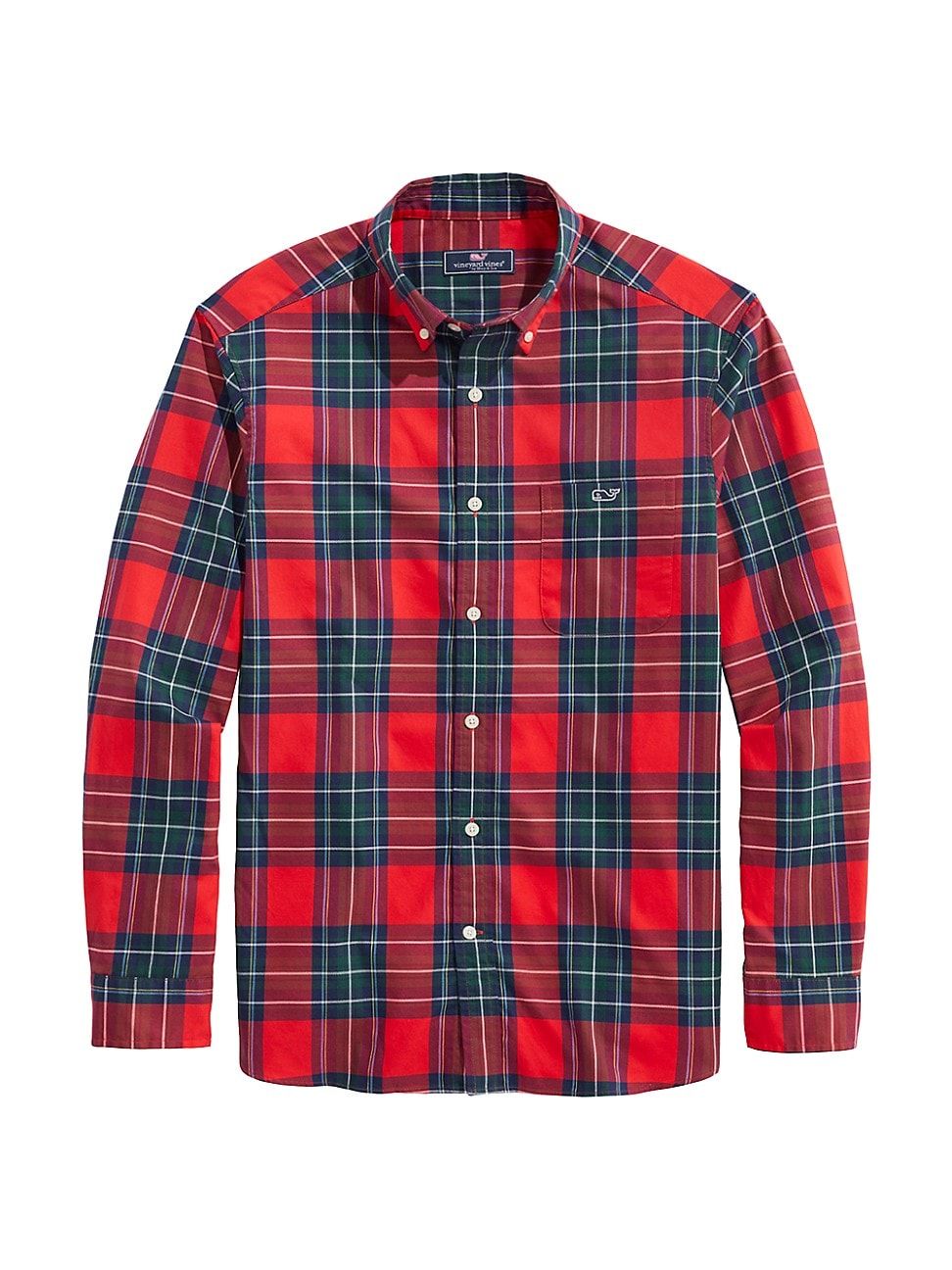 Men's Tartan Twill Shirt - Nautical Red - Size Large | Saks Fifth Avenue