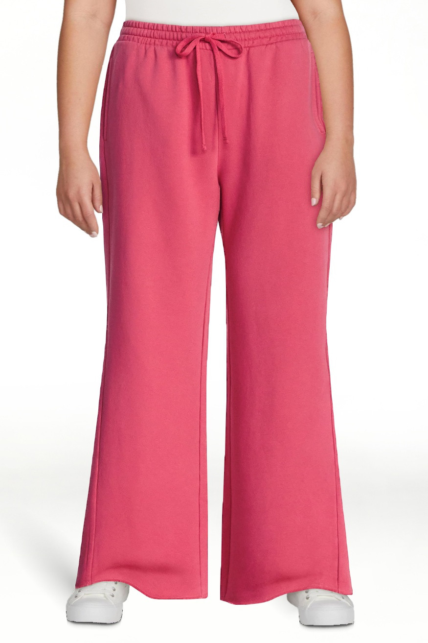 Scoop Women’s and Women's Plus Mineral Washed Fleece Flare Leg Sweatpants, Sizes XS-4X | Walmart (US)