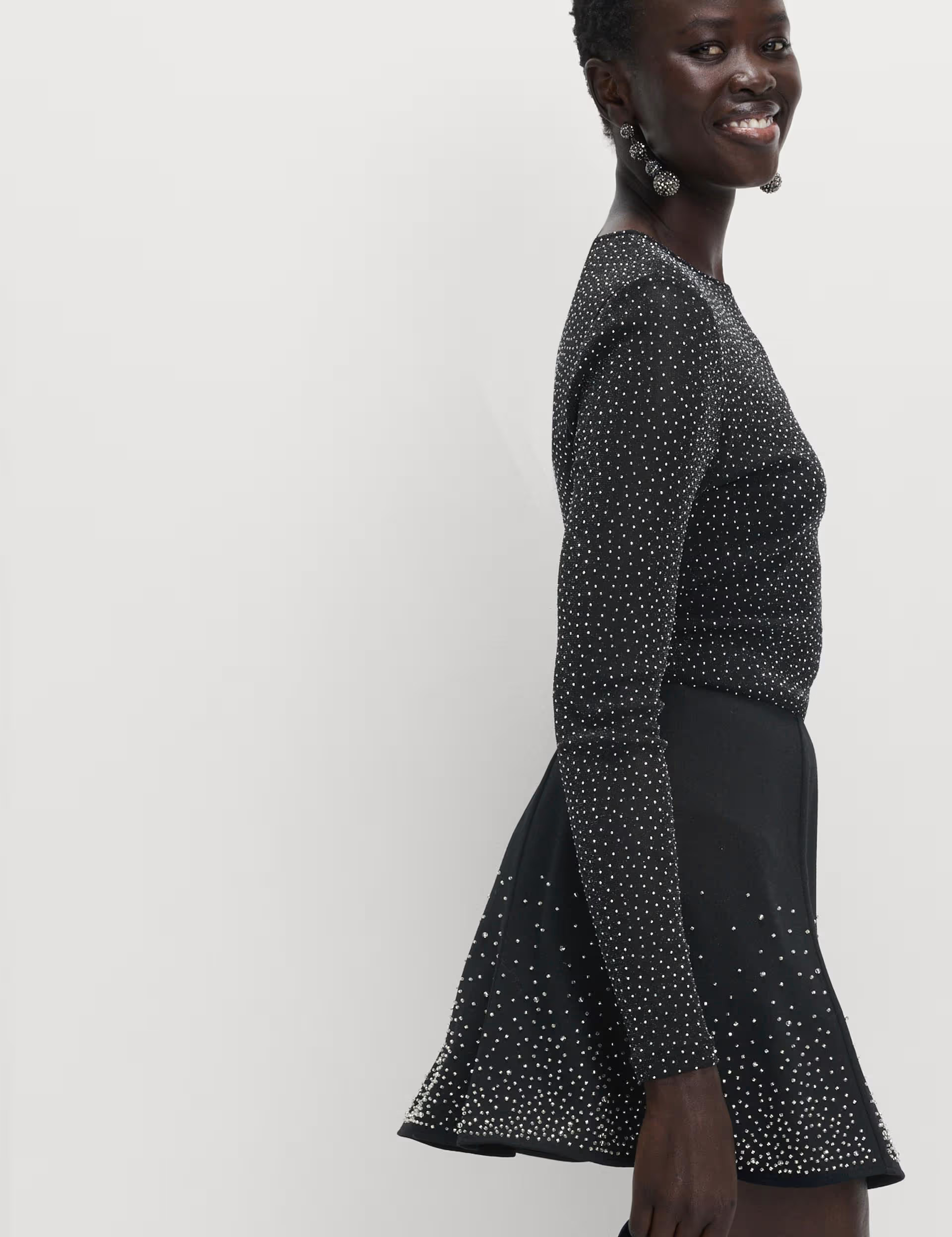 Scattered Embellished Mini Skater Skirt | M&S | M&S | Marks & Spencer (UK)