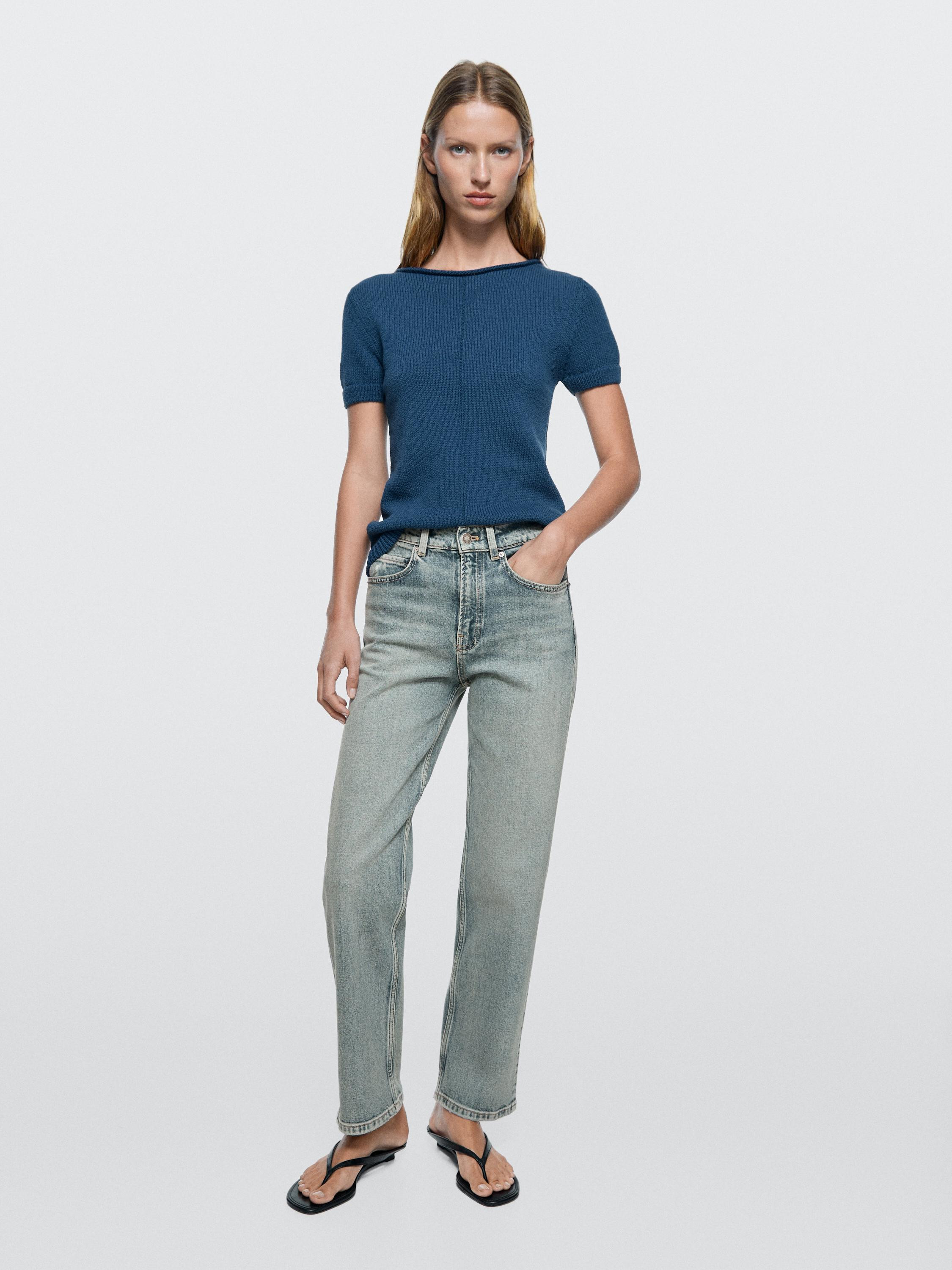 Mid-rise straight-leg jeans | Massimo Dutti UK