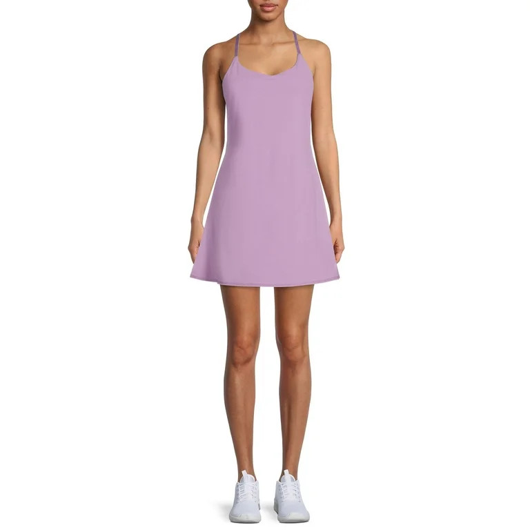 Avia Women's Active Strappy Exercise Dress with Undershort Liner and Built in Bra - Walmart.com | Walmart (US)