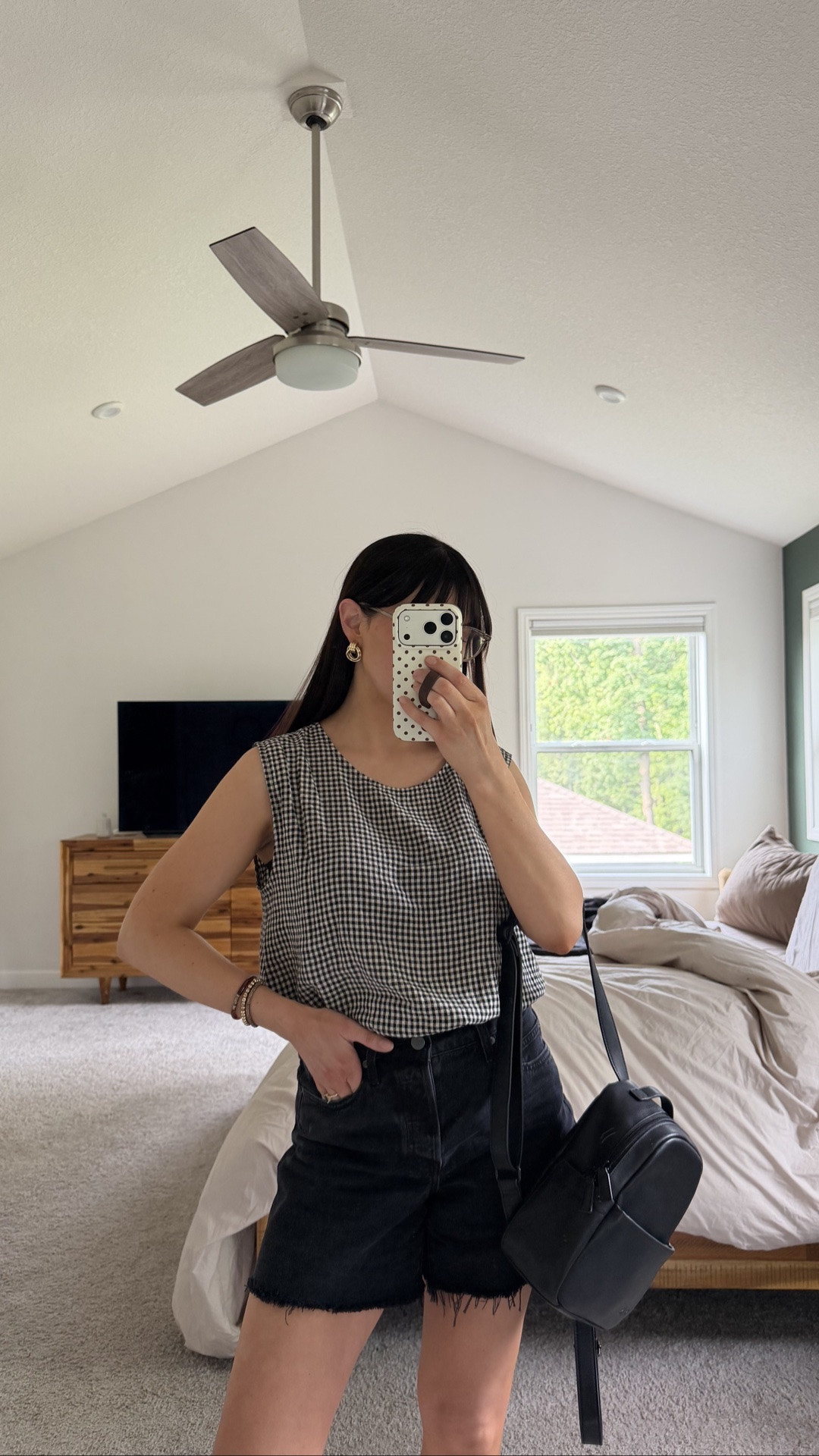 Simple easy outfit for today’s hair appt! Top is new & going quickly! Also bought the matching skirt. Mini Beis backpack is one of my go to’s & 25% off. Bra & baublebar earrings on sale too! Aritzia shorts are a fave I have in multiple washes and run big! This is my true size so size down one for more of a fitted look!

#LTKSeasonal #LTKSaleAlert #LTKPetite