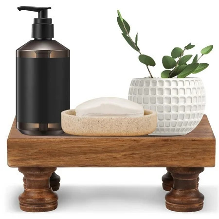 Lzvxtym Wooden Riser for Display Decorative Wood Pedestal Stand Multipurpose Wooden Riser Decorative Tray Practical Wood Pedestal Display Stand for Bathroom Kitchen Countertop | Walmart (US)