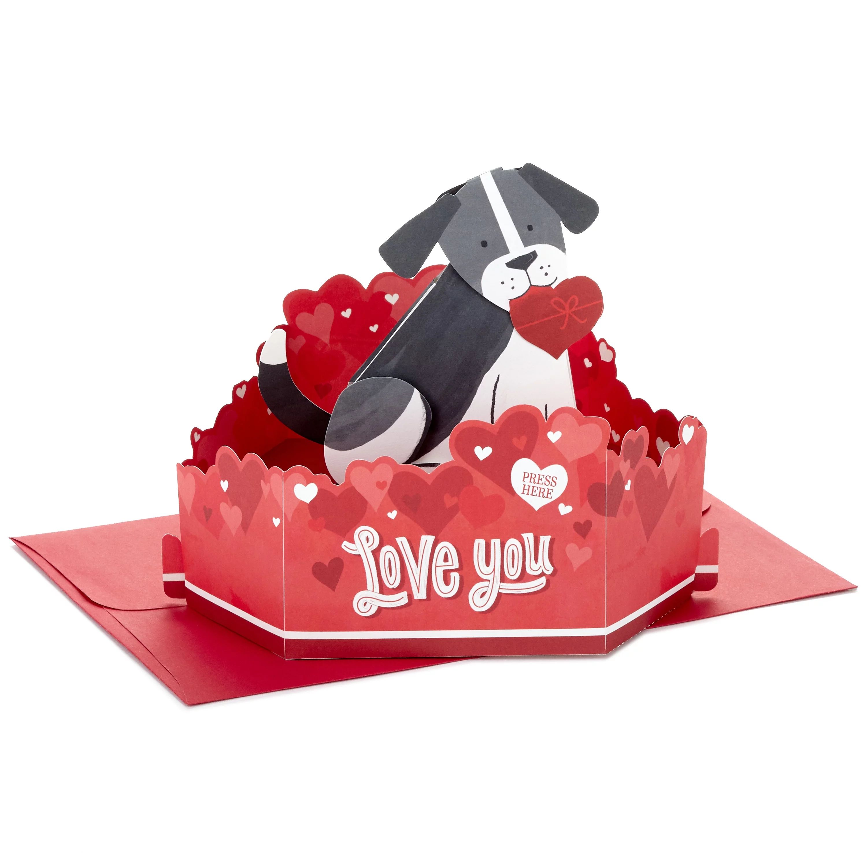 Hallmark Paper Wonder Pop Up Valentines Day Card with Sound and Motion (Dog) - Walmart.com | Walmart (US)