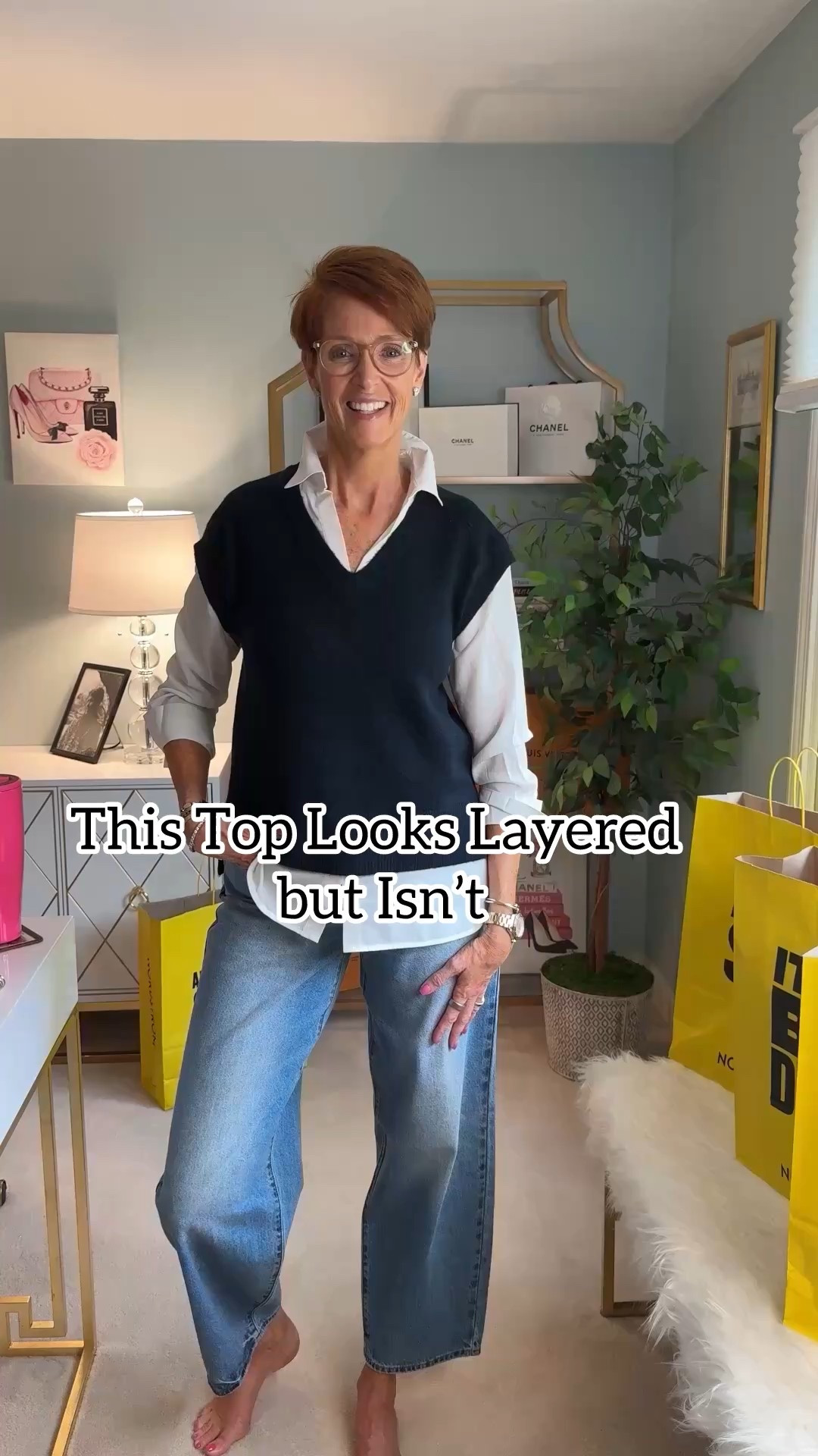 Layered Shirt, Fall Style Idea 

This mixed media shirt gives you a polished layered look with zero effort. In this video, I’m wearing a two-in-one mixed media top from the Nordstrom Anniversary Sale—a crisp white shirt with a navy vest attached—styled with the same light wash baggy dad jeans from previous videos. It’s an elevated casual outfit that’s perfect for transitional weather and classic enough for any over-40 wardrobe. This is look 7 in my 8-part NSale at-home try-on series.

mixed media shirt, fall layered outfit, Nordstrom fall try-on, over 40 outfit ideas, NSale 2025 fashion, dad jeans look
 #nsale2025 #nordstromtryon #over40style #shorts #viralshorts


Layered Shirt, Fall Style Idea #shorts, mixed media top Nordstrom, navy vest shirt outfit NSale, baggy dad jeans fall look, classic layered look for women over 40, a tall drink of style

#LTKSaleAlert #LTKOver40 #LTKStyleTip