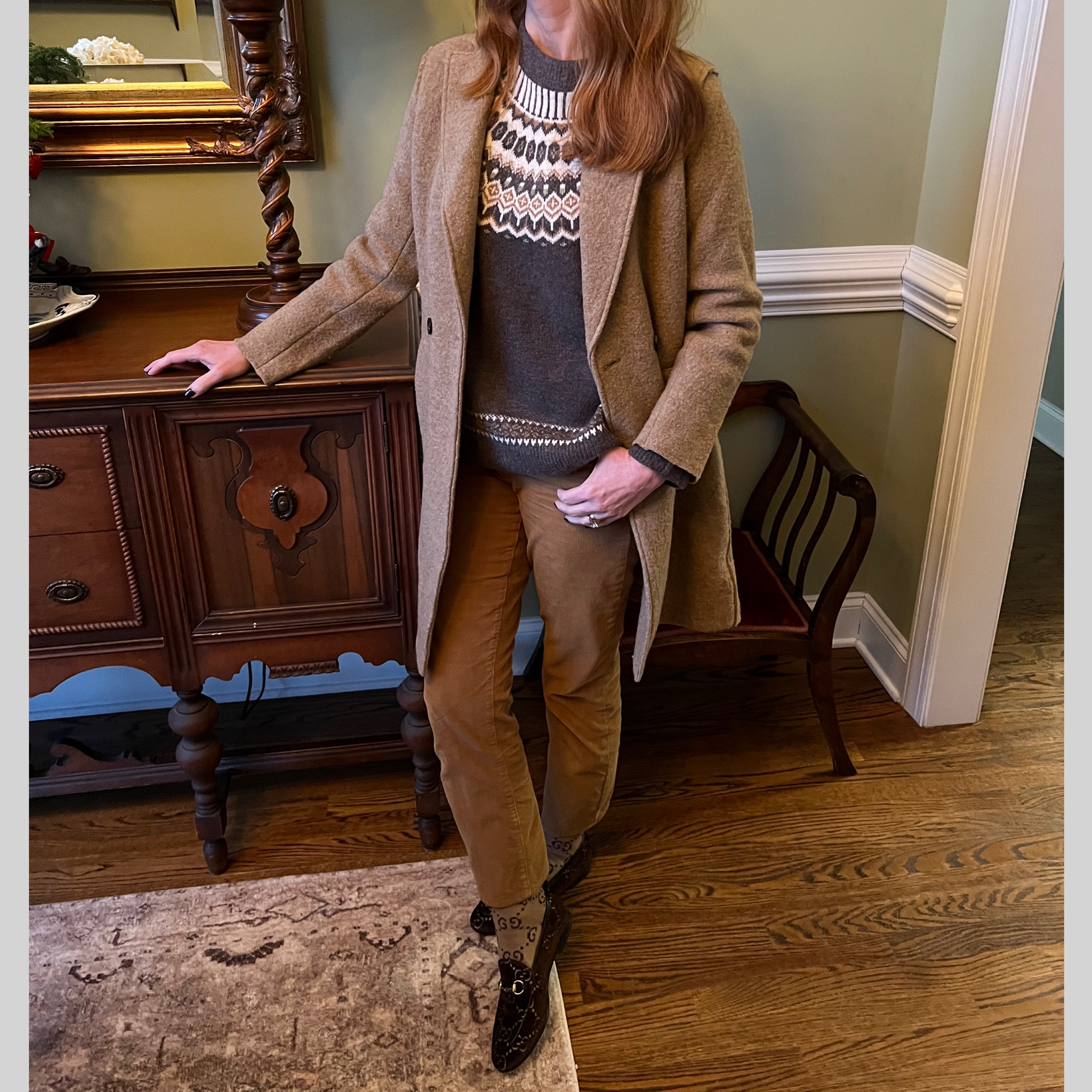 fair isle f r i d a y///#styleinspiration #stylediaries  #fashionblogger #liketkit  #styleover50 #50plusandfabulous #fashionover50 #50plusblogger @liketoknow.it #jcrew #mango #gucci