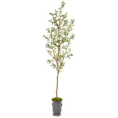 90" Artificial Olive Tree in Decorative Planter - Nearly Natural | Target